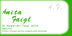 anita faigl business card